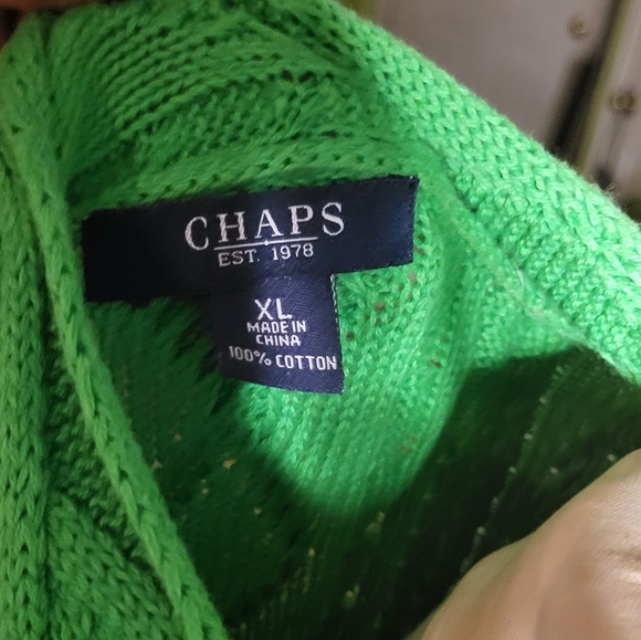 Green Chaps Cable Knit Sweater - Picture 3 of 5